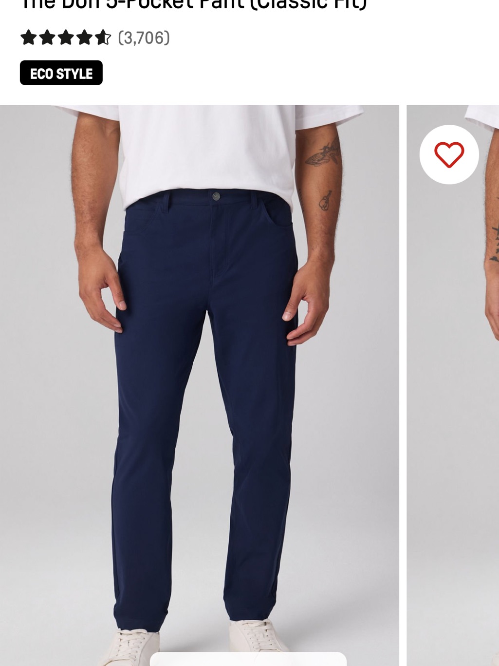 Fabletics Men's Navy Slim Chino Pants